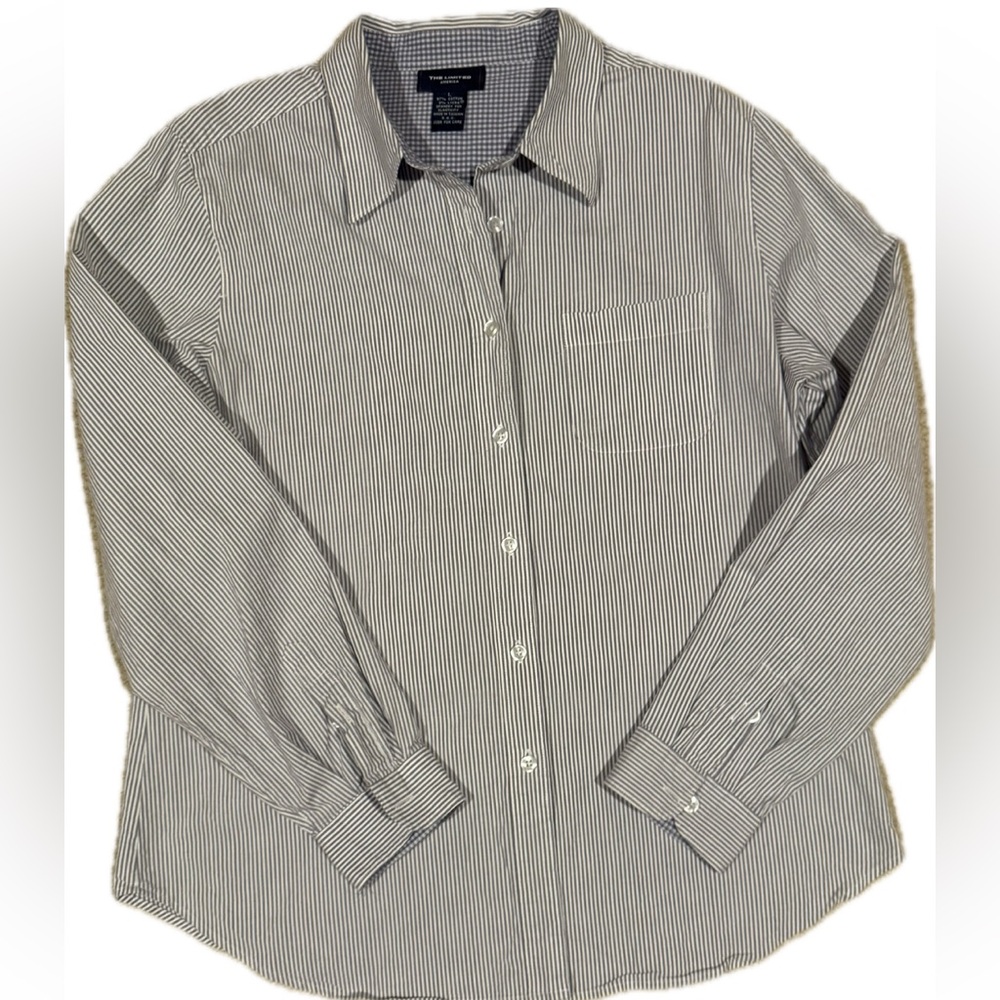 EUC-The Limited America Lavender and White Striped Button Down Shirt